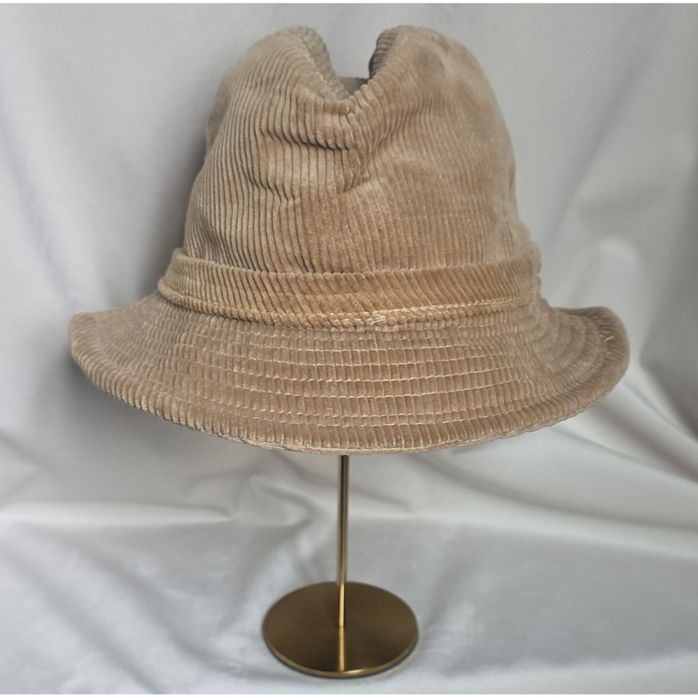 VINTAGE NWT 60's-70's Corduroy fedora Hat Medium Made in USA